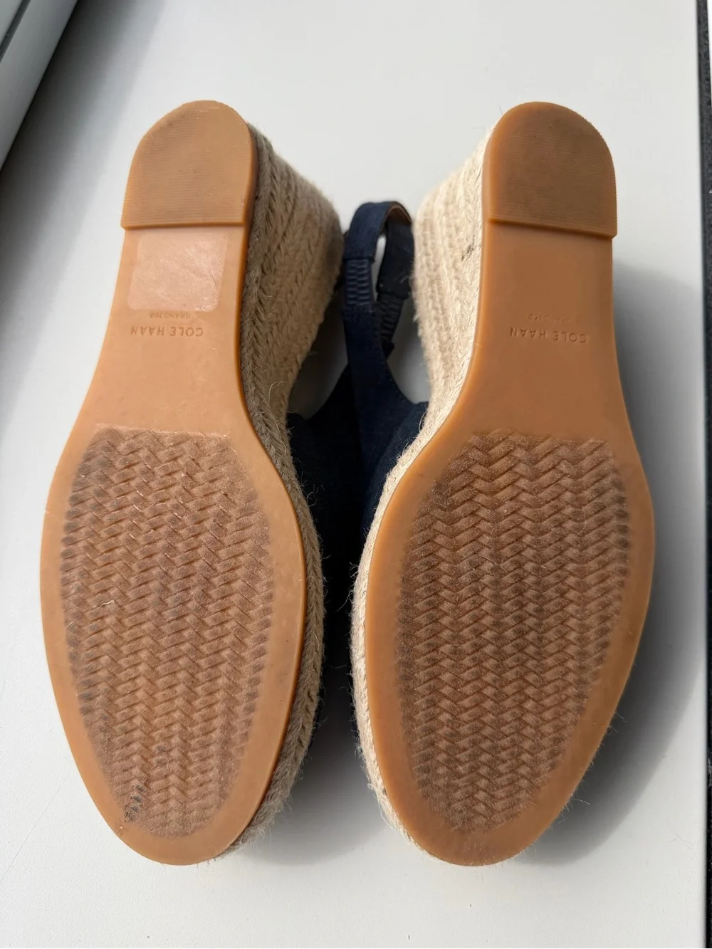 Cole Haan Navy Espadrille Slingback Wedges Coastal Boho Cottagecore 6.5